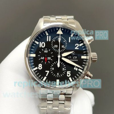 TW Factory Swiss Clone IWC Pilot's Spitfire Schaffhausen Chronograph Blue Watch 43mm 